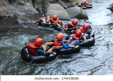 River Tubing In Lampir River, Tersono, Jawa Tengah, Indonesia