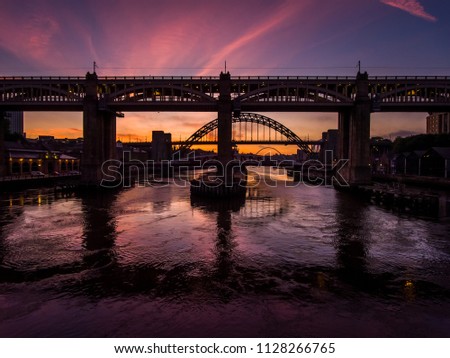 The River Tyne Bridges at Sunrise