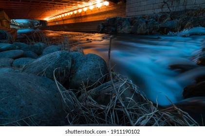 River Under Bridge Long Exposure