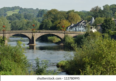 River Usk And Bridge, Usk, Monmouthshire