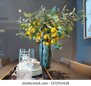 River Valley / Singapore - November 28th 2019: Dining Table Set-up In 3 Bedroom Show Suite