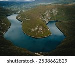 River Vrbas with its horseshoe canyon during October