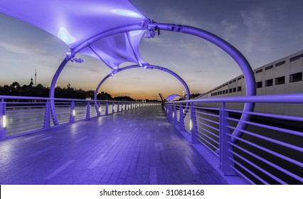 River Walk In Downtown Tampa Florida At Night