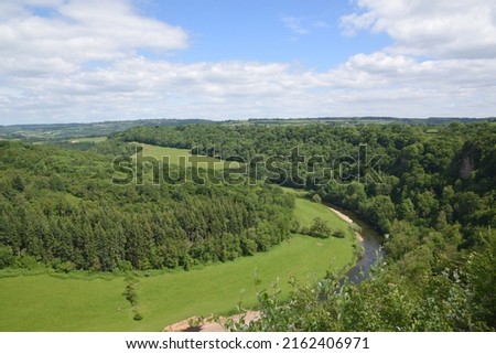 the river wye at the bottom of the wye valley from the top of symonds yat