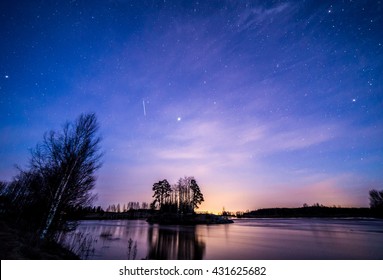 At riverbank after sunset - Shutterstock ID 431625682