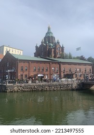 Riverfront Bar And Uspenski Cathedral In Helsinki, Finland. August 22nd 2022