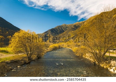 Rivers and streams in the Val de Bohi, Catalonia, Spain, beautiful landscape.