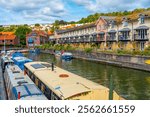 Riverside of Avon in English town Bristol.