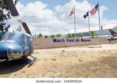 Riverside, California/United States - 06/05/2019: The Front Entrance And Welcoming Sign For March Field Air Museum