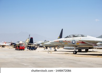 Riverside, California/United States - 06/05/2019: Several Aircraft On Display At The March Field Air Museum