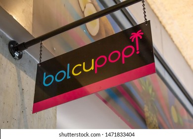 Riverside, California/United States - 07/06/19: A Store Front Sign For The Acai Bowl Restaurant Known As Bolcupop, Located Inside The Riverside Food Lab