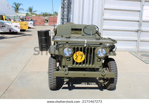 Riverside, California,USA-6-25-2022 Military jeeps\
form vintage stock