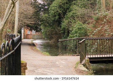 Riverside Walk Along Letcombe Brook, Wantage, Oxfordshire, Uk