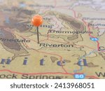 Riverton, Wyoming marked by an orange map tack. The City of Riverton is located in Fremont County, WY. 