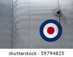 riveted fuselage panel on vintage british military aircraft