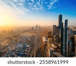 Riyadh Financial District Aerial Skyline Drone View