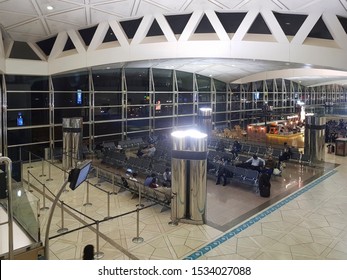 RIYADH, SAUDI ARABIA - APRIL 29, 2018: King Khalid International Airport Interior With Departure Gates And Lounges.