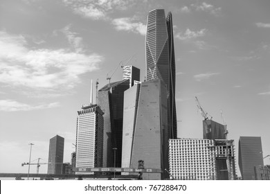 Riyadh, Saudi Arabia, KSA - December 02, 2017 new buildings being constructed in the new King Abdullah Financial District in Riyadh