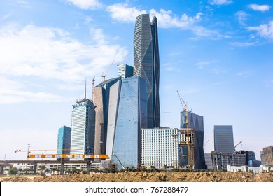 Riyadh, Saudi Arabia, KSA - December 02, 2017 new buildings being constructed in the new King Abdullah Financial District in Riyadh