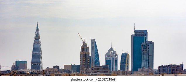 Riyadh, Saudi Arabia, KSA - November 21, 2017 clear view for buildings group from Worood district and Uroba road in Riyadh 