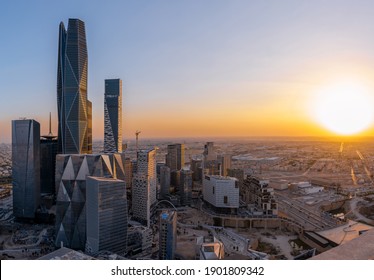 Riyadh Saudi Capital With It's Financial District That Has The PIF Tower HQ