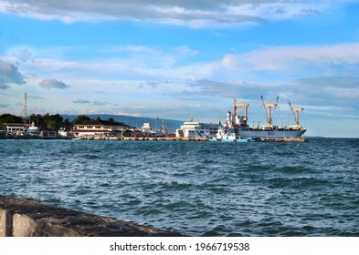 Rizal Boulevard, Dumaguete City, Negros Oriental Philippines - May 2, 2021: One of the tourist spots of Dumaguete City, people come here to jog, walk and just enjoy the scenery.