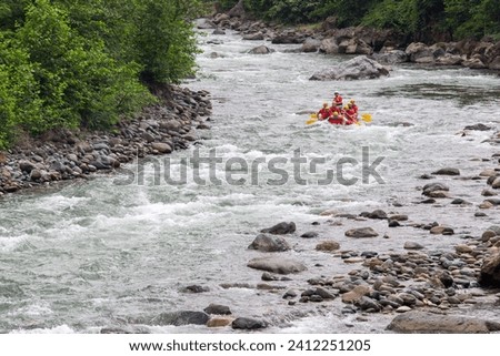 Rize Çamlıhemşin Fırtına Creek and rafting in the Black Sea region known for its natural beauties in Turkey