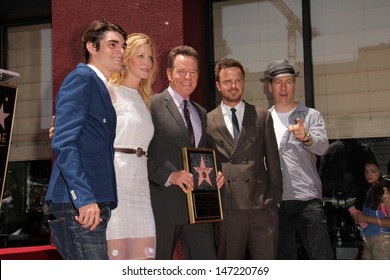 RJ Mitte, Anna Gunn, Bryan Cranston, Aaron Paul And Bob Odenkirk At The Bryan Cranston Star On The Hollywood Walk Of Fame Ceremony, Hollywood, CA 07-16-13