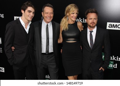 RJ Mitte, Bryan Cranston, Anna Gunn and Aaron Paul at the "Breaking Bad" Special Premiere Event, Sony Studios, Culver City, CA 07-24-13