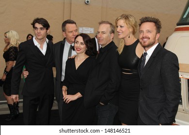 RJ Mitte, Bryan Cranston, Laura Fraser, Bob Odenkirk, Anna Gunn and Aaron Paul at the "Breaking Bad" Special Premiere Event, Sony Studios, Culver City, CA 07-24-13