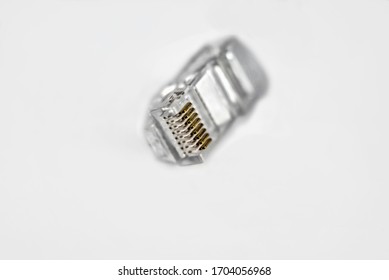 RJ45 Connector On A White Background. Registered Jack