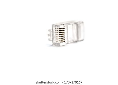 RJ45 Connector On A White Background. Registered Jack