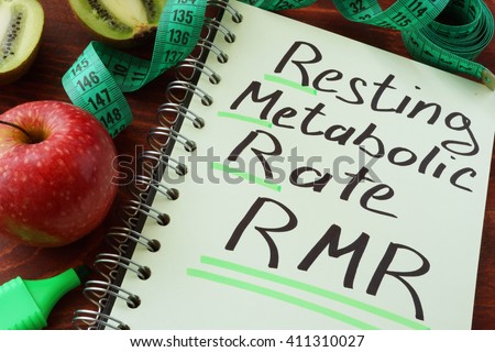 RMR Resting metabolic rate written on a notepad sheet.