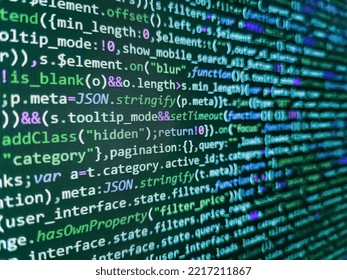 RNN Neural Network source code. Screenshot with random parts of program code. Monitor closeup of function source code. Coding application by programmer developer