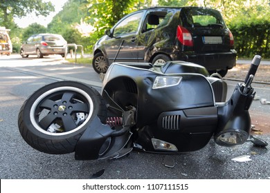 Road Accident With Motor Scooter