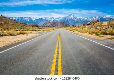 A Road In Alabama Hills, Sierra Nevada Mountains, California, USA