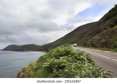 Road Along The Atlantic Coast. Ring Of Kerry In Ireland.