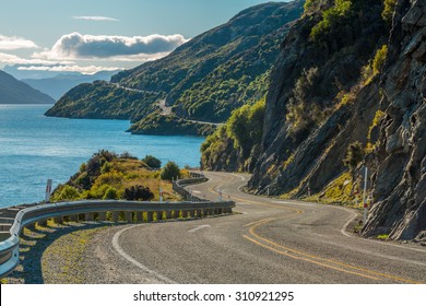 Road along Lake Wakatipu, Queenstown, New Zealand - Shutterstock ID 310921295
