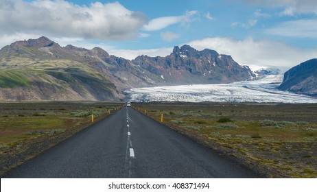 Road Along The South East Coast Of Iceland.