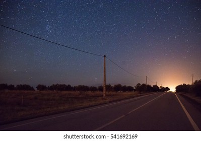 Road In Alqueva Dark Sky Reserve, Alentejo, Portugal, Europe