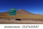 Road in Atacama desert direction to the border of Argentina in Chile