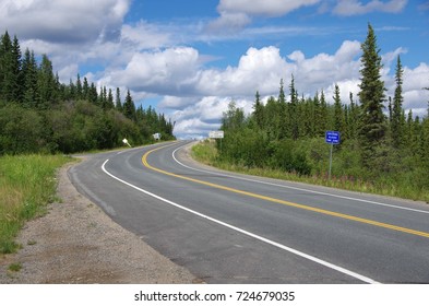 Road Between Beaver Creek And Tok In Yukon, Canada