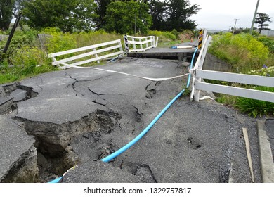 Road And Bridge Damaged By Earthquake In Kaikoura On New Zealand's South Island