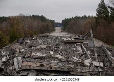 Road Bridge Destroyed By Russian Air Bomb