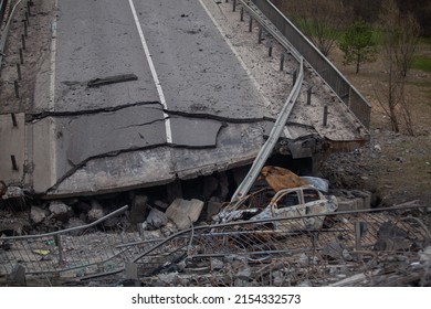 Road Bridge Destroyed By Russian Bomb