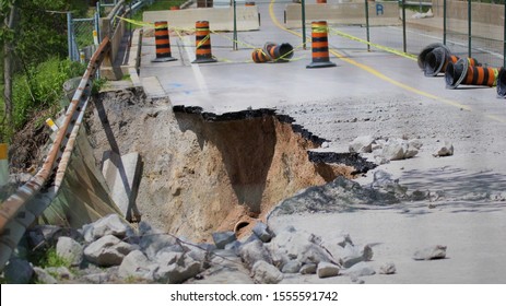 road and bridge erosion due to too much  springtime rainfall