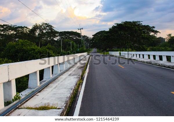 Road bridge with\
nature