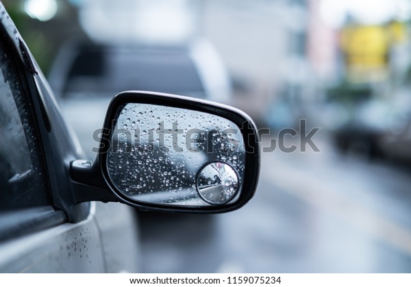 Road Car Rear View Mirror or Side Mirror
Car, Motion Blur Background (Vintage
Style)
