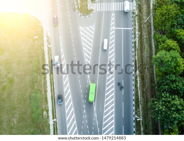 Road with cars from\
above