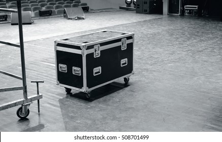 road case or flight case on stage